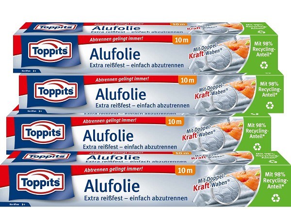 Toppits Aluminiumfolie 29,5cmx10m pak a 4 stuks