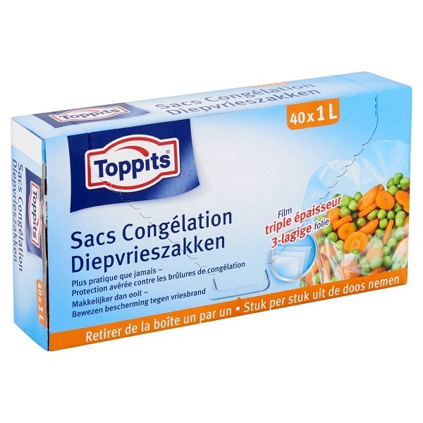 Toppits Diepvrieszakjes 1 liter pak a 40 stuks