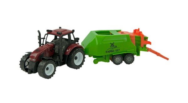 Tractor met balenmaker 40cm 2 kleuren