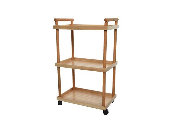 Trolley bijzettafel mdf L30-W48-H76.5cm (Verpakt in platte doos)