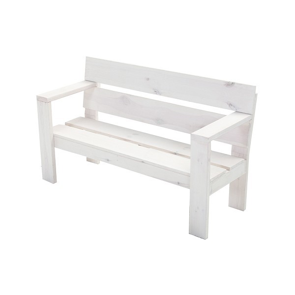 Tweezits Tuinbank Country FSC grenen White Wash144x51x85cm