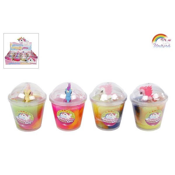 Unicorn multi colour putty met figuur