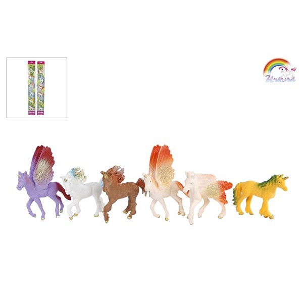 Unicorn set a 6 eenhoornfiguren 9 cm