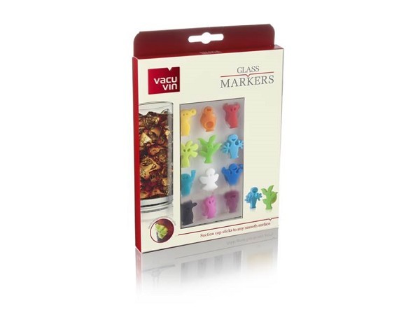 Vacuvin Glass Markers Party People - set van 12 stuks