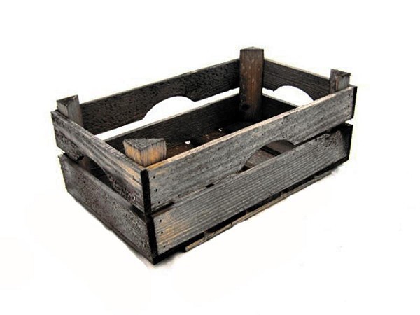 Veilingkist oud hout rechthoekig 39x26x18cm