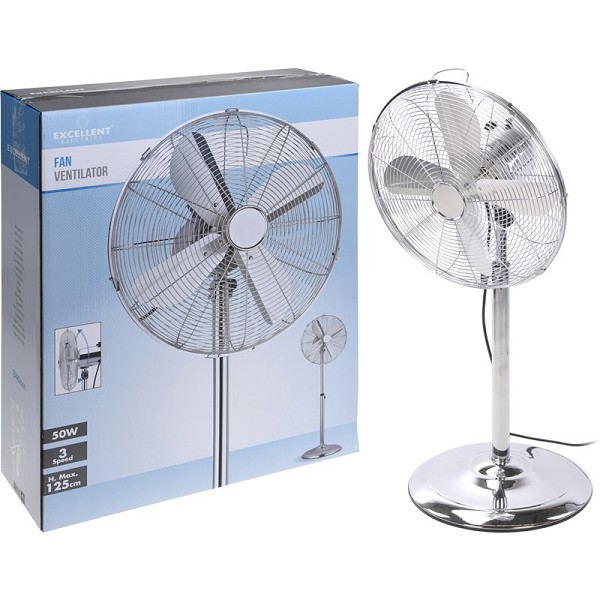 Ventilator staand chroom Ø40cm met 3 snelheden