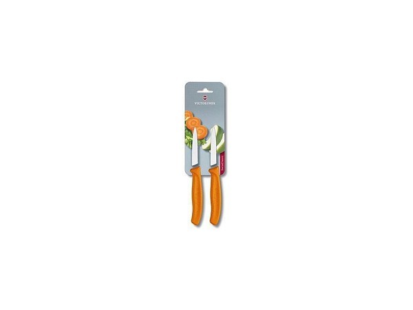 Victorinox Groenteschilmesje glad oranje 2 stuks op kaart