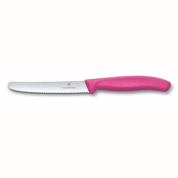 Victorinox Tomatenmes /Tafelmes gekarteld roze met 11cm lemmet