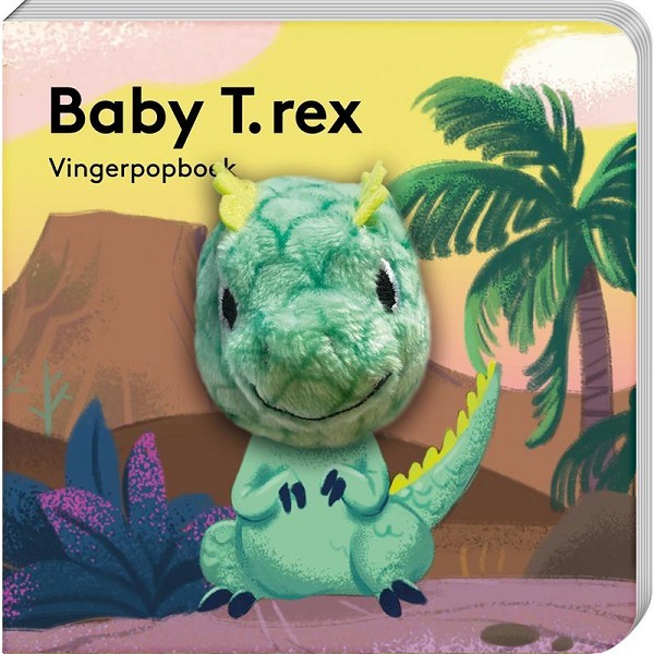 Vingerpopboekje Baby Fantasie dieren Baby T-rex