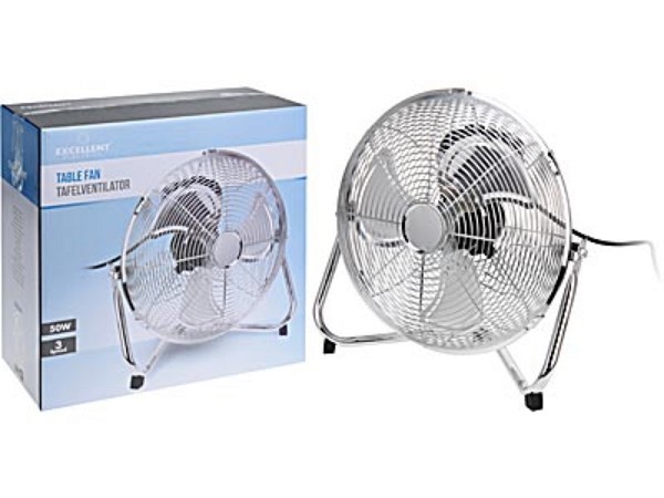 Vloer ventilator Ø30cm 50W chroom 3 snelheden