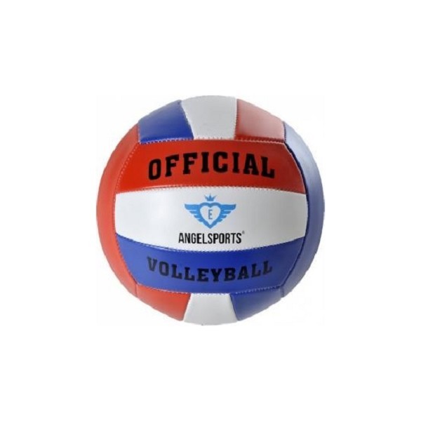 Volleybal in PVC, rood/blauw/wit, machine genaaid, maat 5