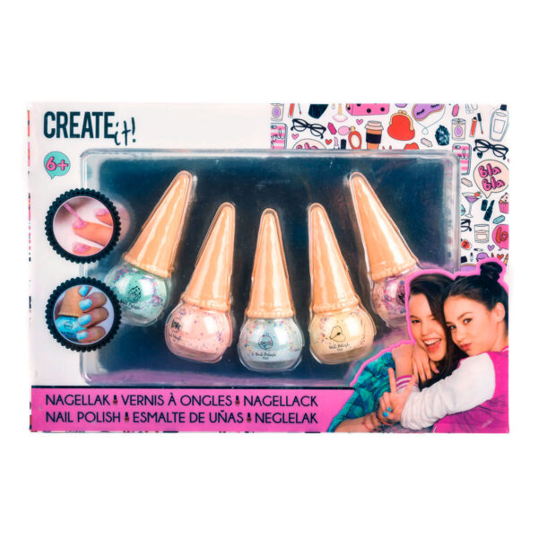 Create It! Glinsterende Nagellak IJshoorn, 5st.