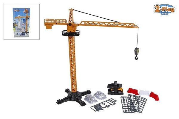 2-Play hijskraan 40cm met voertuig en 50 accessoires