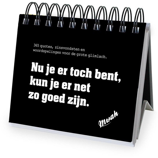 365 dagen cadeauboek - Mwah 365 quotes, zinsvondsten en wordspellingen.