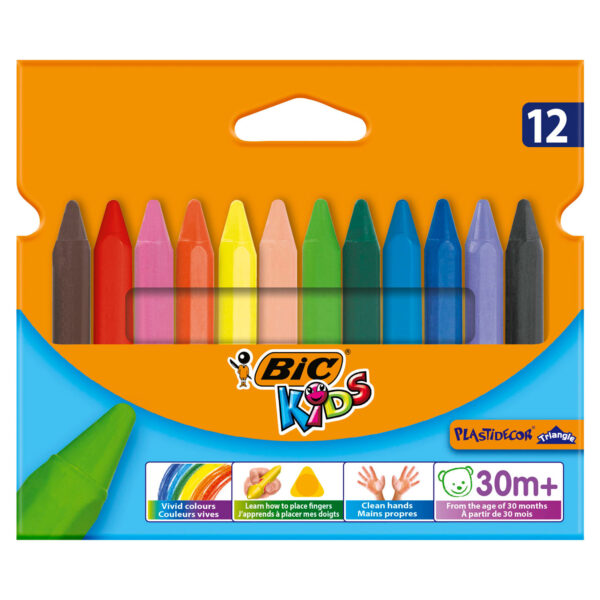 BIC Kids Plastidecor Triangle Kleurkrijt, 12st.