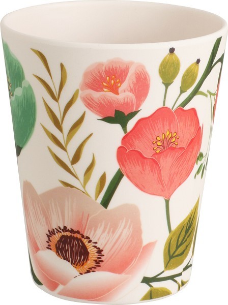 Beker melamine bloemen Ø8xh10cm