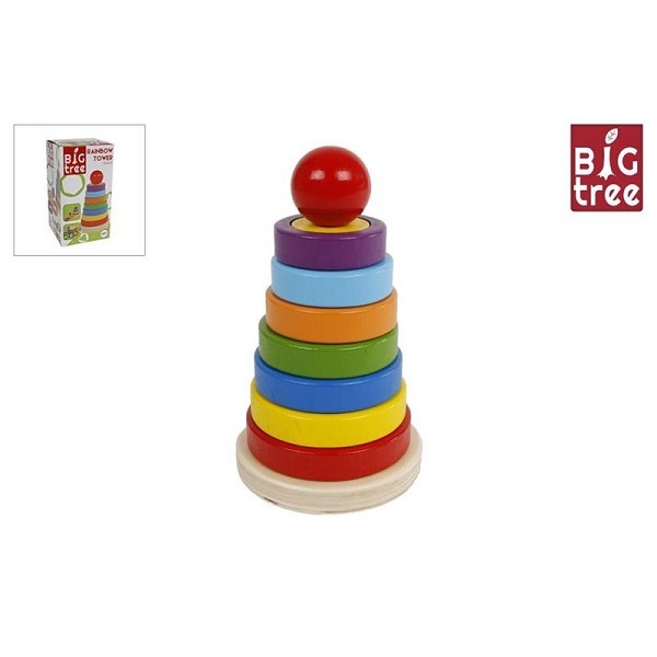 Big Tree Ringpyramide 16-delig FSC hout 9,5x16,5cm