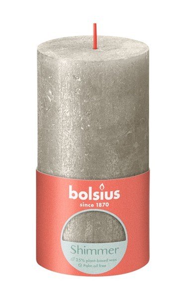 Bolsius Rustiek stompkaars 130/68 Shimmer Champagne