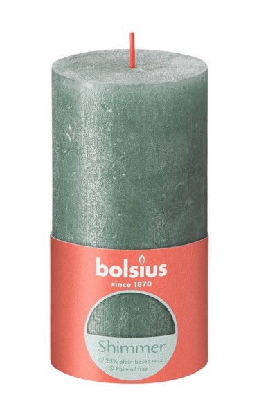 Bolsius Rustiek stompkaars 130/68 Shimmer Oxid Blue