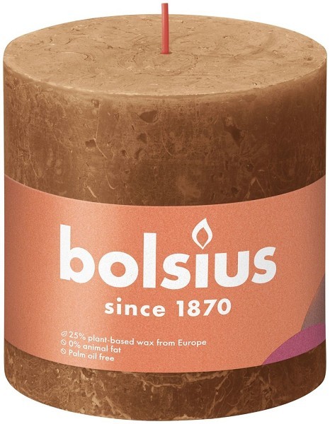 Bolsius Shine Collection Rustiek stompkaars 100/100 Spice Brown- Kruidig Bruin