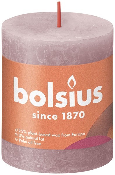 Bolsius Shine Collection Rustiek stompkaars 80/68  Ash Rose- Asroze