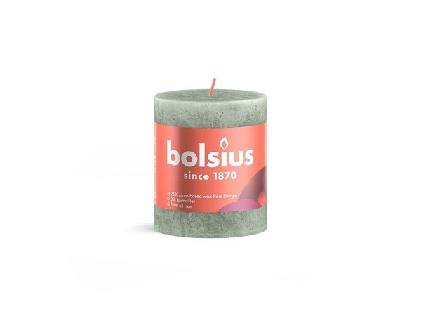 Bolsius Shine Collection Rustiek stompkaars 80/68 Jade Green-Jadegroen