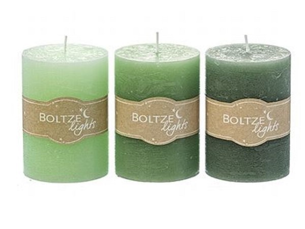 Boltze Home Stompkaars Ø7xH10cm Green Wax