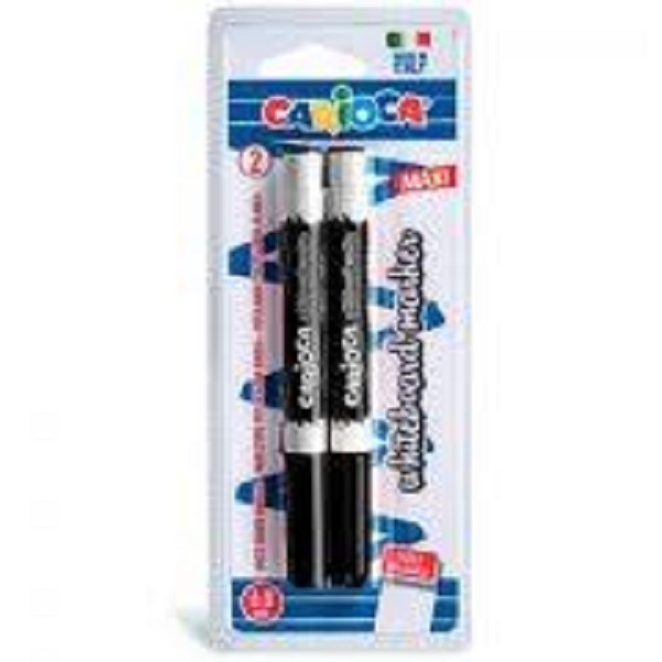 Carioca 2 Whiteboard markers zwart op blister 6,0mm