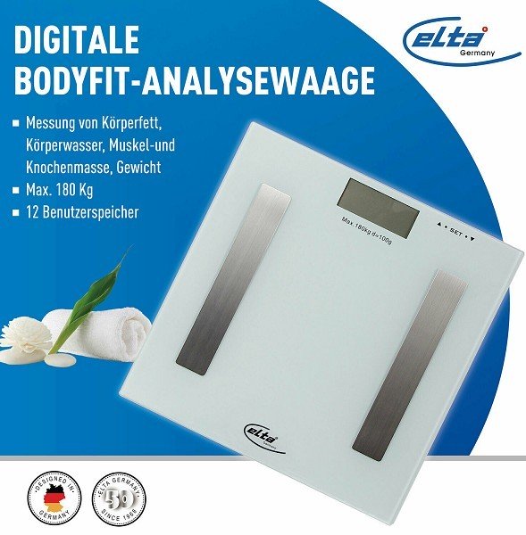 Elta Digitale Body-fit personenweegschaal max 180kg