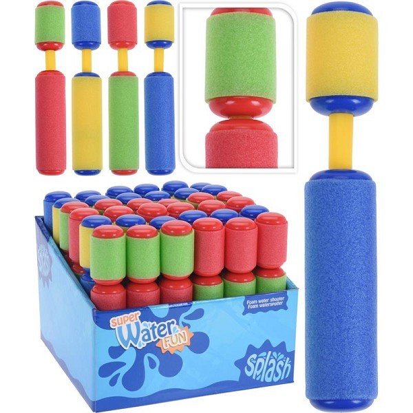 Foamshooter waterspuit 15x3cm assorti kleuren