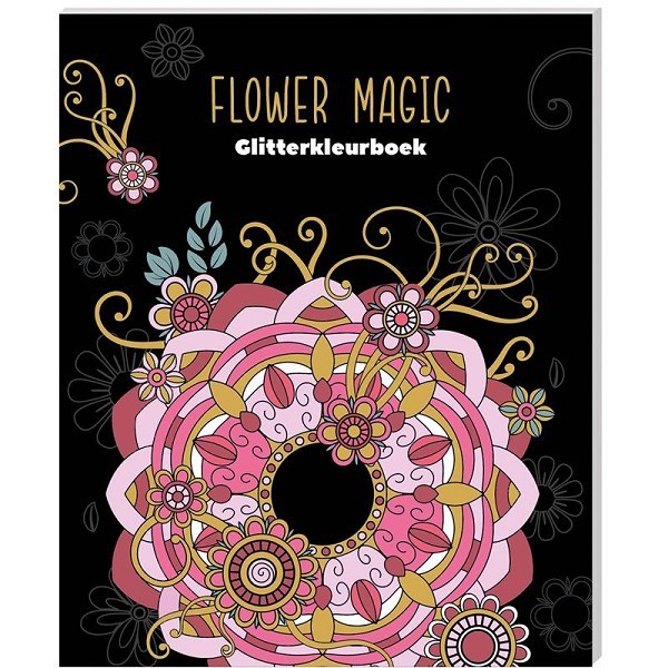 Glitterkleurboek - Ultimate Black Edition - Flower Magic