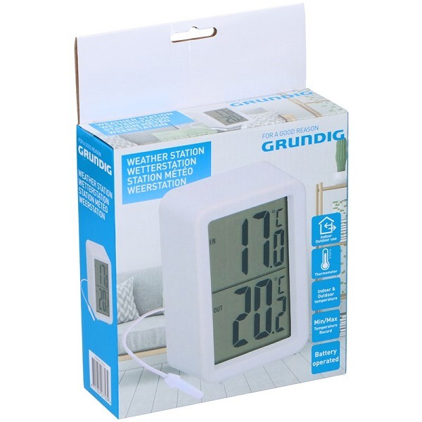 Grundig Binnen/buiten thermometer 6,7x5x9,4cm