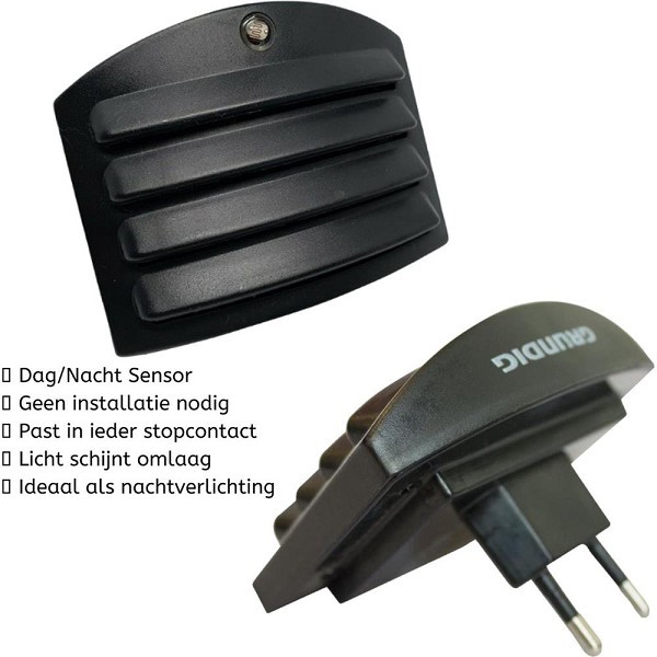 Grundig LED Nachtlampje met dag/nacht sensor zwart