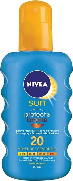 Nivea Zonnebrand Spray Protect & Bronze SPF20 Pomp 200ml