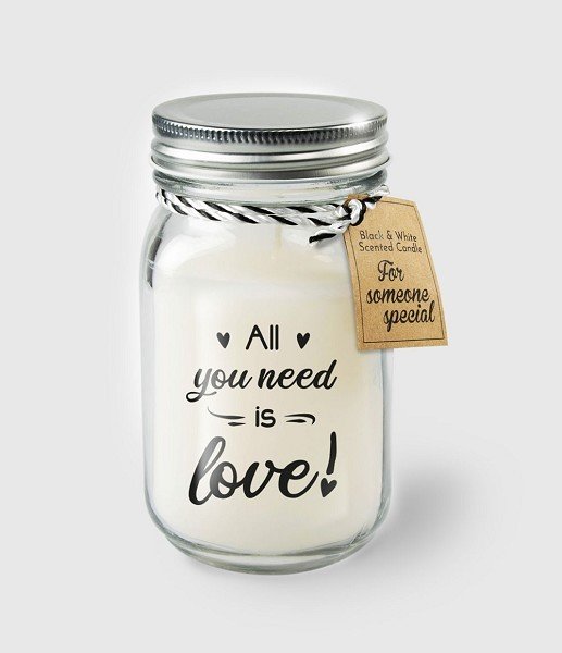 Paperdreams Black & White scented candles - All you need is love