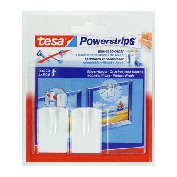 Tesa schilderijhaak powerstrips wit