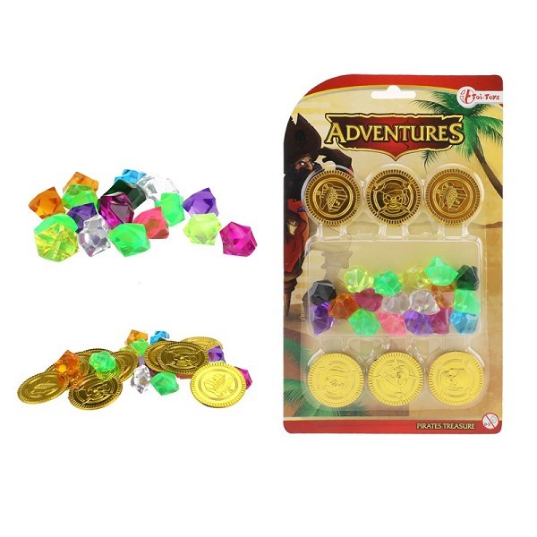 Toi Toys Gouden piraten munten en diamanten