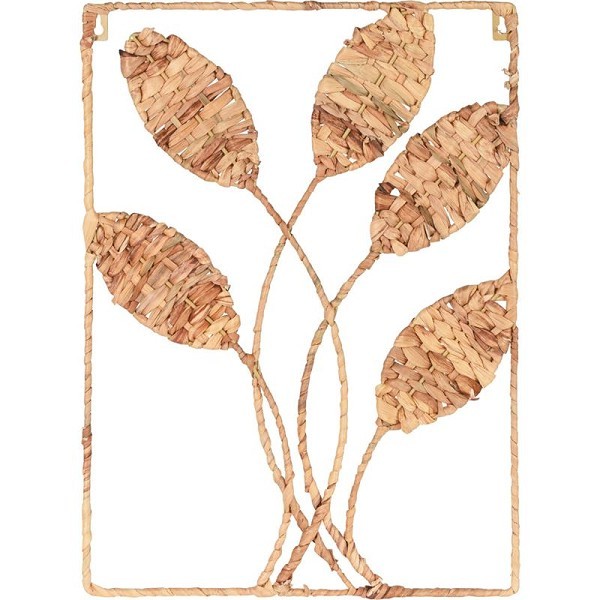 Wanddecoratie bladeren riet 50x35cm